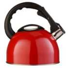 Premier Housewares 2.5L Stainless Steel Whistling Kettle - Red