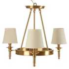 Premier Housewares Zina Ceiling Light in Gold with 3 Linen Shades