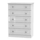 Ready Assembled Berryfield 5-Drawer Chest - White