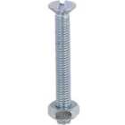 Select Hardware Slotted Countersunk Machine Screws & Nuts Bright Zinc Plated M4X25 (12 Pack)