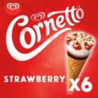 Cornetto Strawberry Ice Cream Cones 6 x 90ml