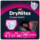 Huggies DryNites Girls Pyjama Pants, 4-7 Yrs (17-30kg) 10 per pack