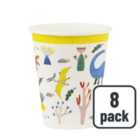 Dinosaur Recyclable Paper Party Cups 8 per pack