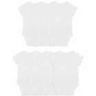M&S Cotton Short Sleeve Bodysuits, 7 Pack, White