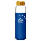 Evian SOMA Travel Glass Water Bottle Designer Blue