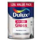 Dulux Non-Drip Gloss Paint – Pure Brilliant White – 1.25L
