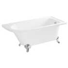 Wickes Acrylic Traditional Right Hand Freestanding Roll Top Shower Bath - 1680 x750mm