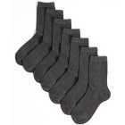 M&S Kids Ankle School Socks, 7 Pack, Grey Marl