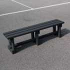 NBB Recycled Plastic Backless 150cm Bench - Black