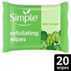Simple Exfoliating Facial Wipes 20 Wipes 20 per pack