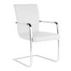 Heartlands Furniture Set Of 2 Una Faux Leather Arm Chairs - Chrome/White
