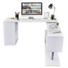 Zennor Keeler L-Shaped Rotating Corner Desk - White