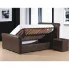 Caxton PU Faux Leather Double Bed Brown