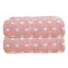 Allure 2 Pack Spots Bath Towels - Pink