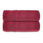 Allure Zero Twist 2 Pack Bath Towels - Cranberry