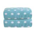 Allure 2 Pack Spots Hand Towels - Duck Egg