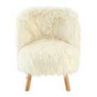 Interiors By Premier Housewares Childrens Chair White Faux Fur