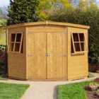 Shire Shiplap 8ft x 8ft Wooden Corner Garden Shed with Double Doors