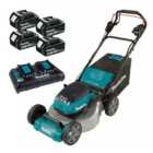 Makita DLM462PT4 LXT 18V 46cm Lawnmower Steel Deck, Self-Propelled with 4 x 5Ah Batteries & Twin Port Charger