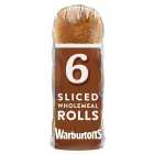 Warburtons Sliced Wholemeal Rolls 6 per pack