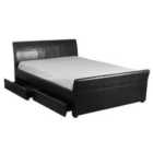 Viva 4 Drawer PVC Faux Leather Double Bed Black