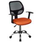 Loft Home Office Home Office Fabric Chair with Mesh Back & Chrome Base - Orange/Black