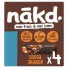 nakd. Cocoa Orange Fruit & Nut Bars Multipack 4 x 35g