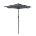 Charles Bentley 2m Metal Parasol With Crank (base not included) - Grey