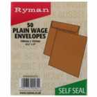 Ryman Wage Envelopes 108x102mm Self Seal Plain - Pack of 50