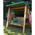 Charles Taylor Dorset Two Seat Swing with Green Cushions and Roof Cover