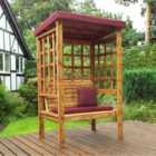 Charles Taylor Bramham Two Seat Arbour with Burgundy Roof Cover and Cushions