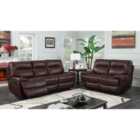 Bampton Recliner 3 Seater Faux Leather Sofa Brown