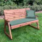 Charles Taylor Three Seater Rocker Bench with Green Cushions
