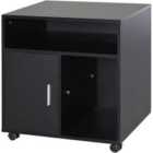 Zennor 4 Compartment Storage & Printer Unit - Black