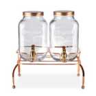 The Vintage Company Double Glass Drinks Dispenser - Copper