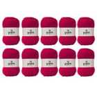 Korbond Bright Pink Double Knit Yarn Bulk Pack Bundle - 10 x 100g