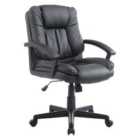 Zennor Mugo PU Leather Low Back Office Chair - Black