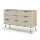 Augusta 3+3 Drawer Wide Chest Of Drawers Driftwood