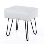 Core Products Grey PU Rectangular Stool With Black Metal Legs