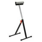 HOMCOM Roller Support Stand Metal Heavy Duty Adjustable Foldable Bench Saw Storage - Black & Silver