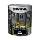 Ronseal Direct to Metal Paint - Black Matt, 750ml