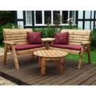 Charles Taylor Four Seater Corner Unit with Burgundy Cushions