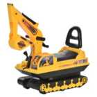 Reiten Kids Ride On Excavator Toy with Movable Digger & Walker Handle - Yellow/Black