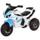 Reiten Kids Ride-On Police Bike Motorcycle with Music & Lights - Blue/White