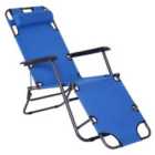 Outsunny Reclining Lounge Chair - Blue