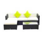 Outsunny 5 Piece Modular Rattan Sofa Set - Black