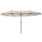Outsunny 4.6m Double Canopy Parasol (base not included) - Beige