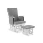 Obaby Deluxe Reclining Glider Chair and Stool Grey