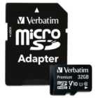 Verbatim Premium U1 MicroSDHC Card 32GB + Adapter
