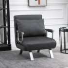 HOMCOM Portable Folding Home Office Chair - Pillow Grey